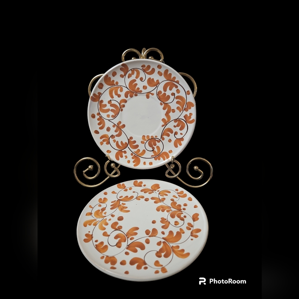 Set of 2 Gump's Italy soup plates 7.75" rare EUC
